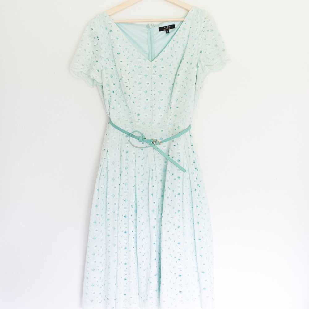 Sweet Alex Marie Mint Lace A-Line Dress